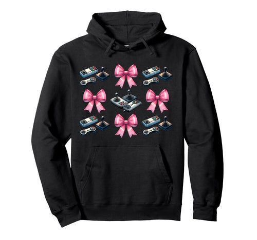 Coquette Bow Arcade Gaming Mothers Day Hoodie - Minimalist Print Unisex - T-Shirt, Sweatshirt, Hoodie