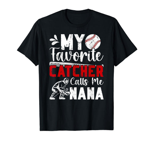 My Favorite Baseball Catcher Nana T-Shirt - Custom Art Print for Adults - T-Shirt, Sweatshirt, Hoodie