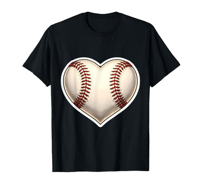 Heart Shaped Baseball Softball Player T-Shirt - Trendy Graphic Men Women - T-Shirt, Sweatshirt, Hoodie