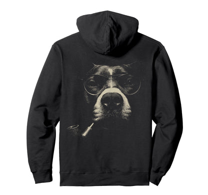Pitbull Smoking Pipe Glasses Grunge Meme Hoodie - Streetwear Style Unisex - T-Shirt, Sweatshirt, Hoodie