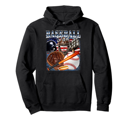 Baseball Dad Usa Flag 90S Coach Hoodie - Custom Art Print for Adults - T-Shirt, Sweatshirt, Hoodie