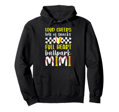 Ballpark Mimi Grandma Funny Baseball Hoodie - Fun Novelty Design Unisex - T-Shirt, Sweatshirt, Hoodie
