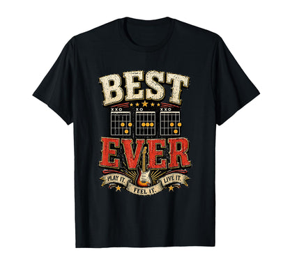 Best Dad Ever Guitar Chords Rock T-Shirt - Fun Novelty Design for Adults - T-Shirt, Sweatshirt, Hoodie