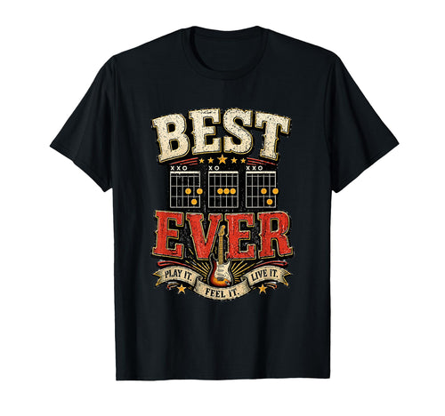 Best Dad Ever Guitar Chords Rock T-Shirt - Fun Novelty Design for Adults - T-Shirt, Sweatshirt, Hoodie