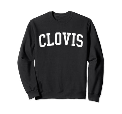 Clovis Ca Distressed White Sweatshirt - Fun Novelty Design for Adults - T-Shirt, Sweatshirt, Hoodie