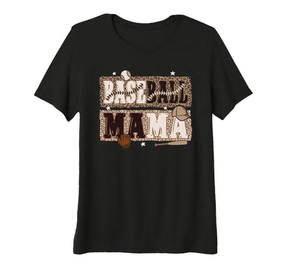 Womens Baseball Mom Leopard Art Funny T-Shirt - Custom Art Print Unisex - T-Shirt, Sweatshirt, Hoodie