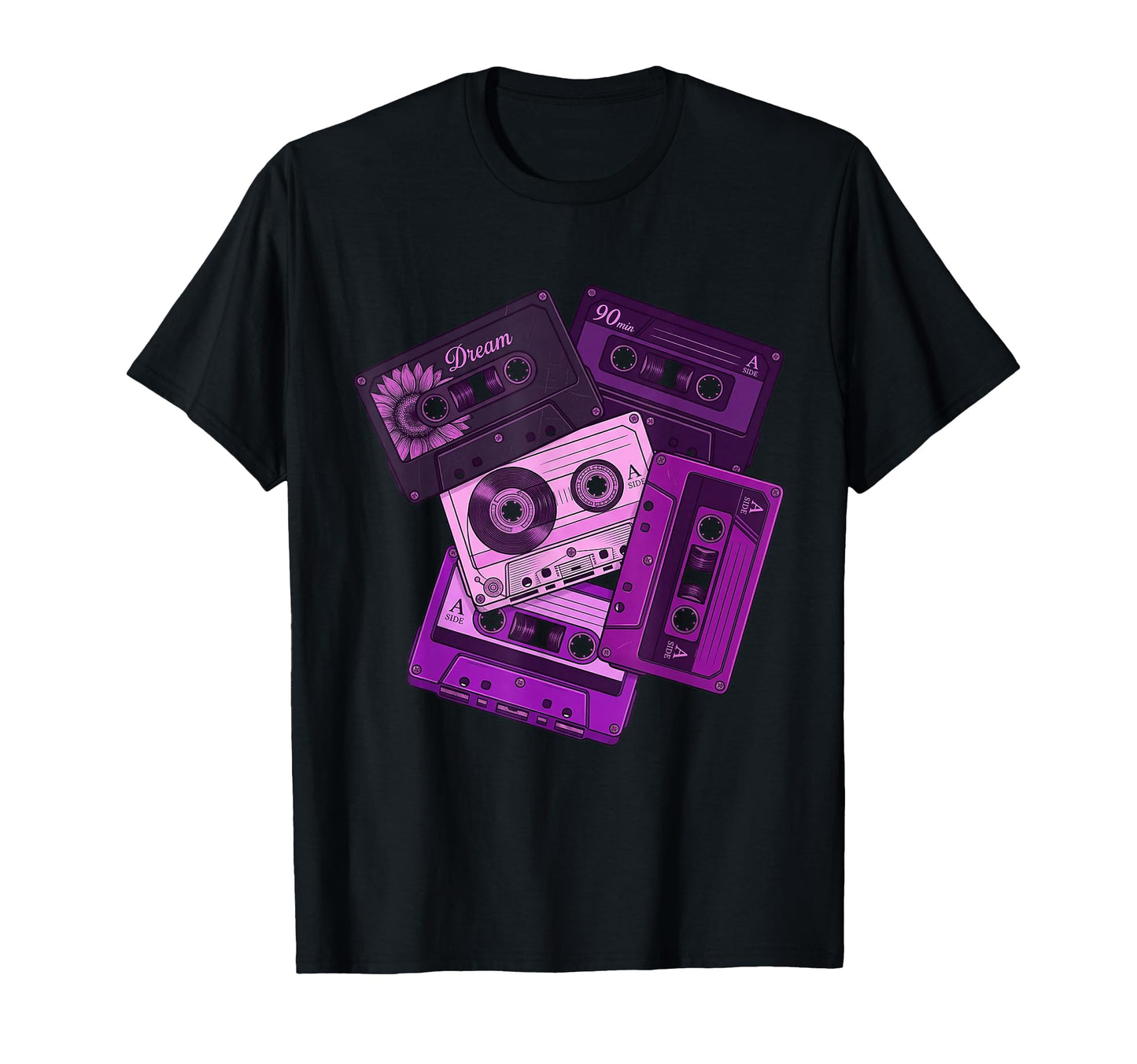 Purple Cassette Tape Music 80S 90S Old T-Shirt - Graphic Print Men Women - T-Shirt, Sweatshirt, Hoodie