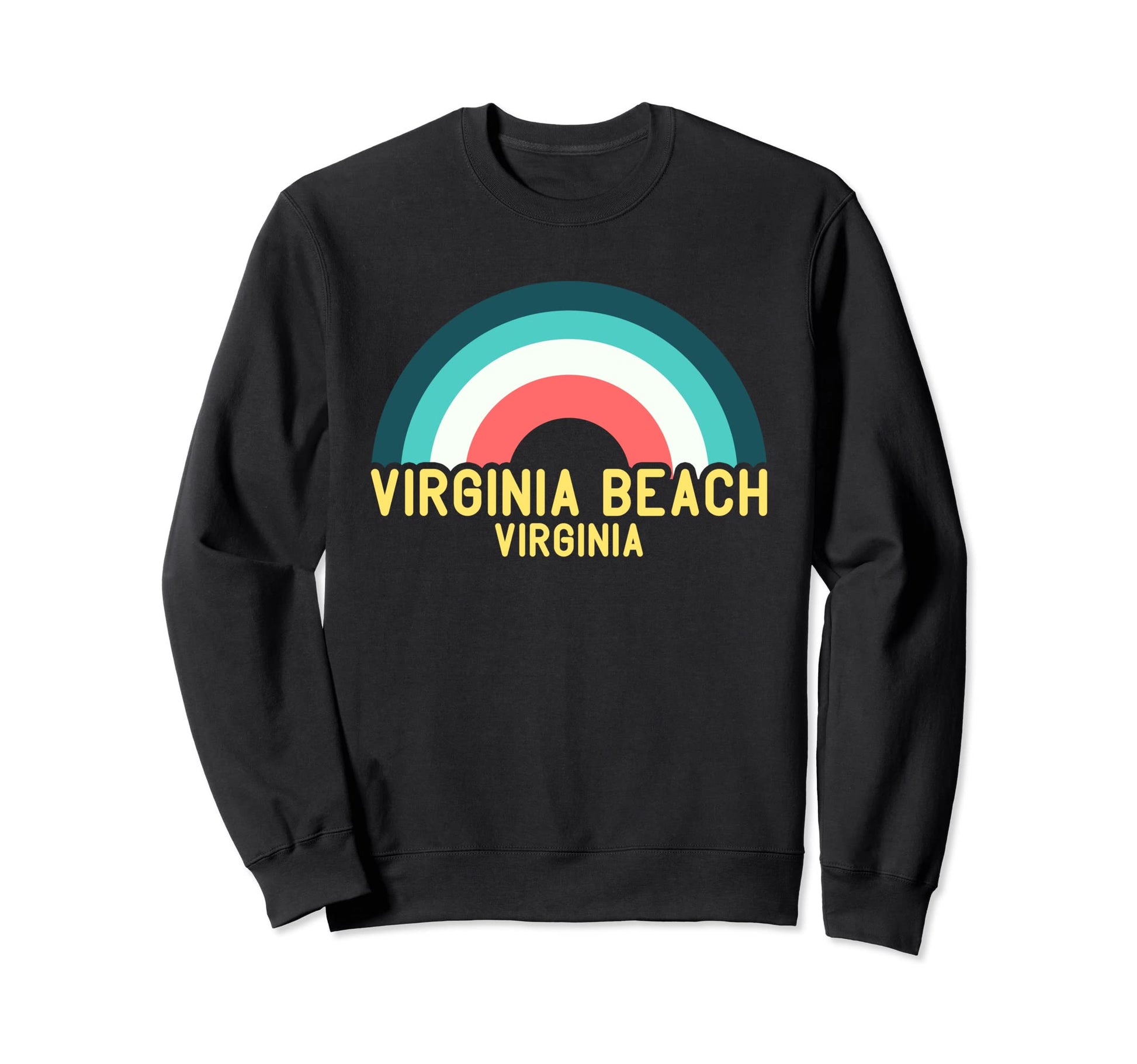 Virginia Beach Virginia Rainbow Sweatshirt - Minimalist Print Unisex - T-Shirt, Sweatshirt, Hoodie