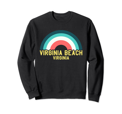 Virginia Beach Virginia Rainbow Sweatshirt - Minimalist Print Unisex - T-Shirt, Sweatshirt, Hoodie