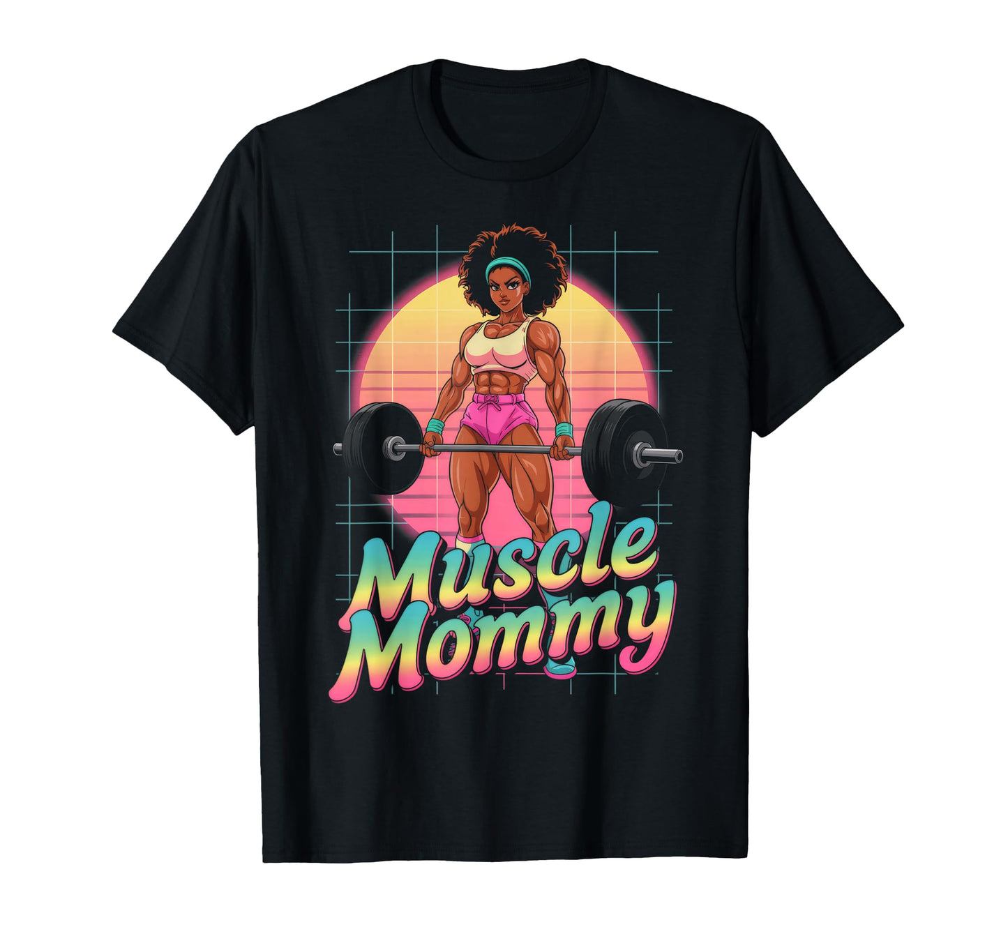 Anime Muscle Mommy Weightlifting T-Shirt - Minimalist Print for Adults - T-Shirt, Sweatshirt, Hoodie