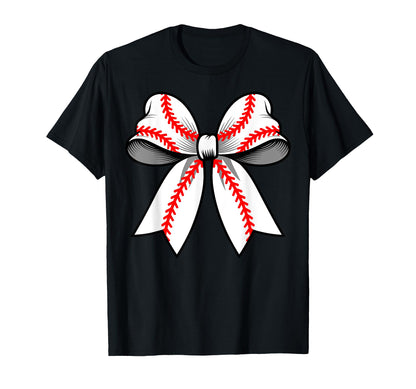 Baseball Coquette Bow Funny Baseball T-Shirt - Minimalist Print for Adults - T-Shirt, Sweatshirt, Hoodie