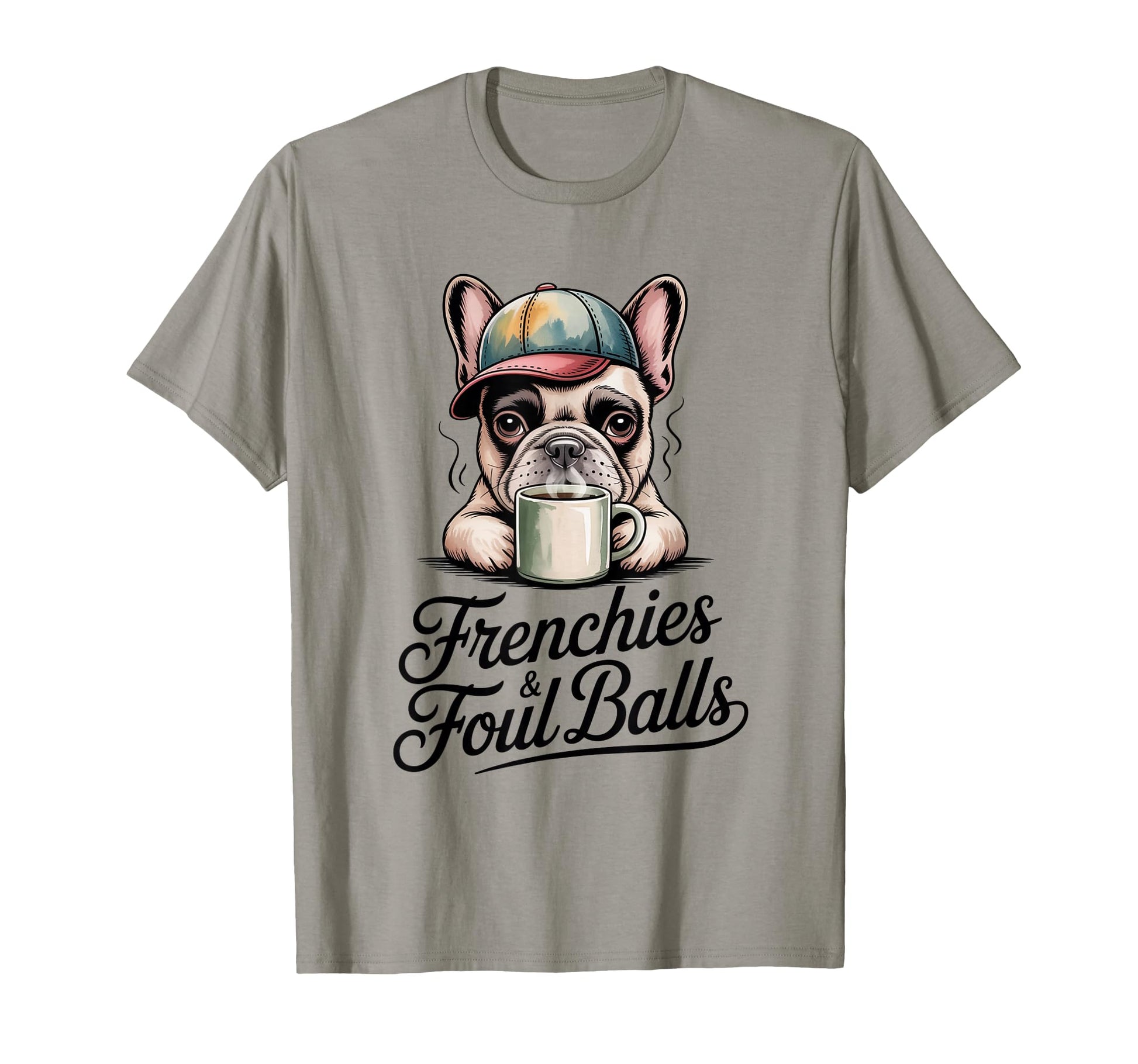 Frenchies And Foul Balls Peeking Baseball T-Shirt - Novelty Apparel Unisex - T-Shirt, Sweatshirt, Hoodie