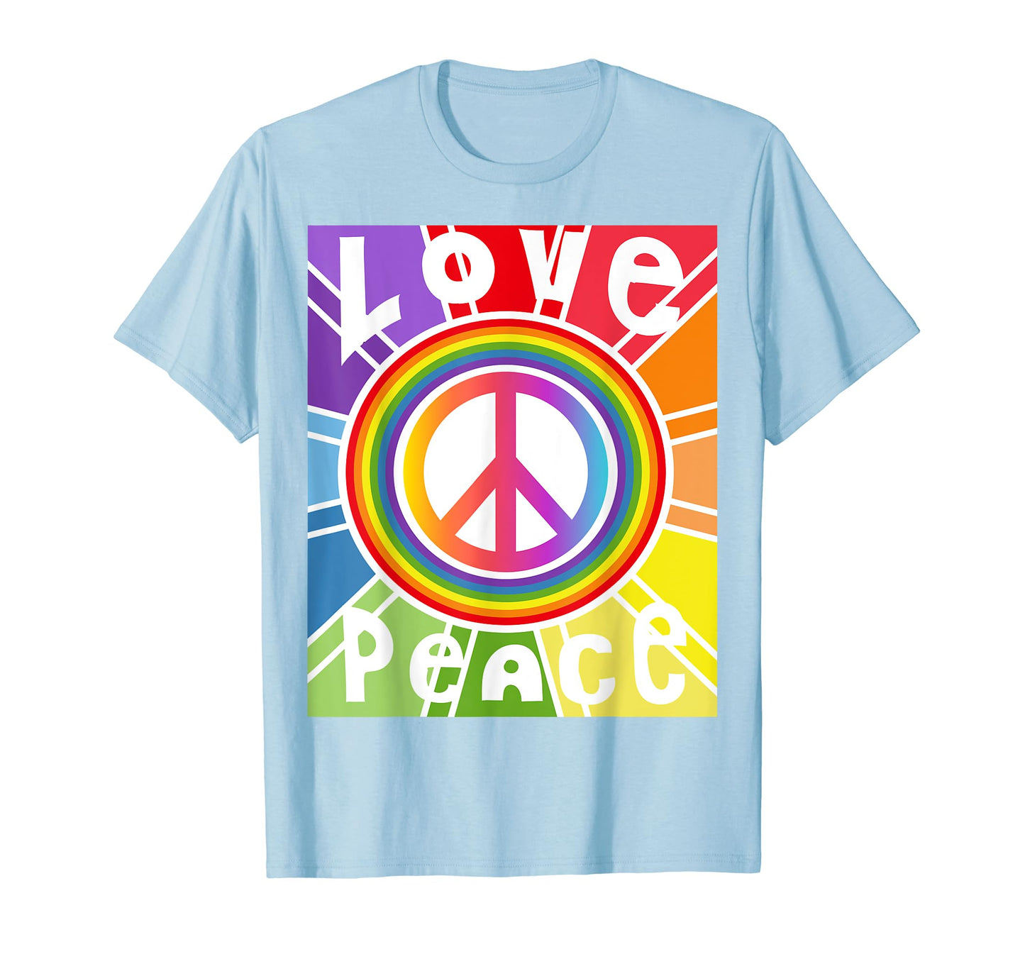 Peace Sign Love 60S 70S Tie Dye T-Shirt - Fun Novelty Design for Adults - T-Shirt, Sweatshirt, Hoodie