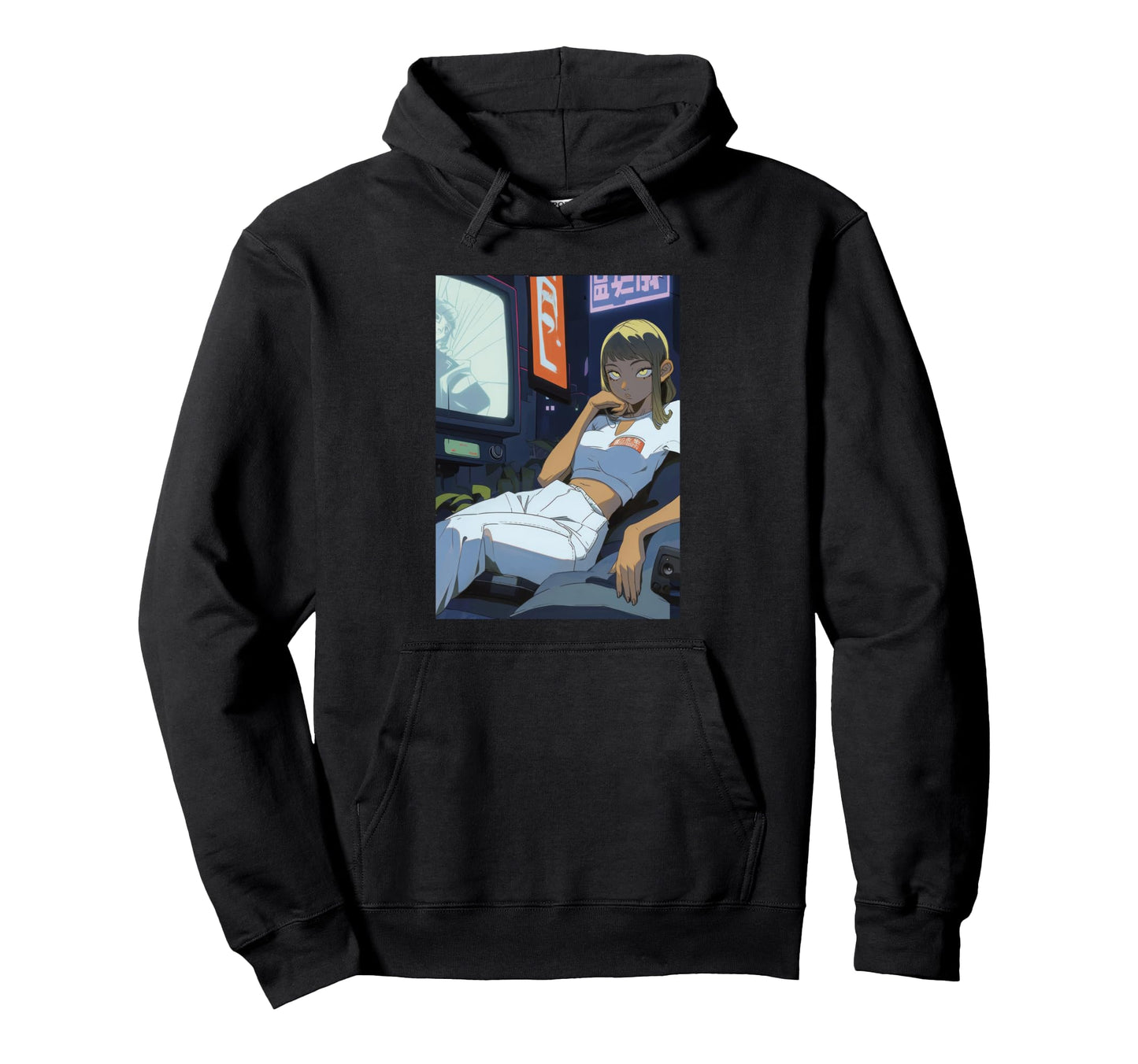 Futuristic Anime Art Japanese Anime Hoodie - Custom Art Print for Adults - T-Shirt, Sweatshirt, Hoodie