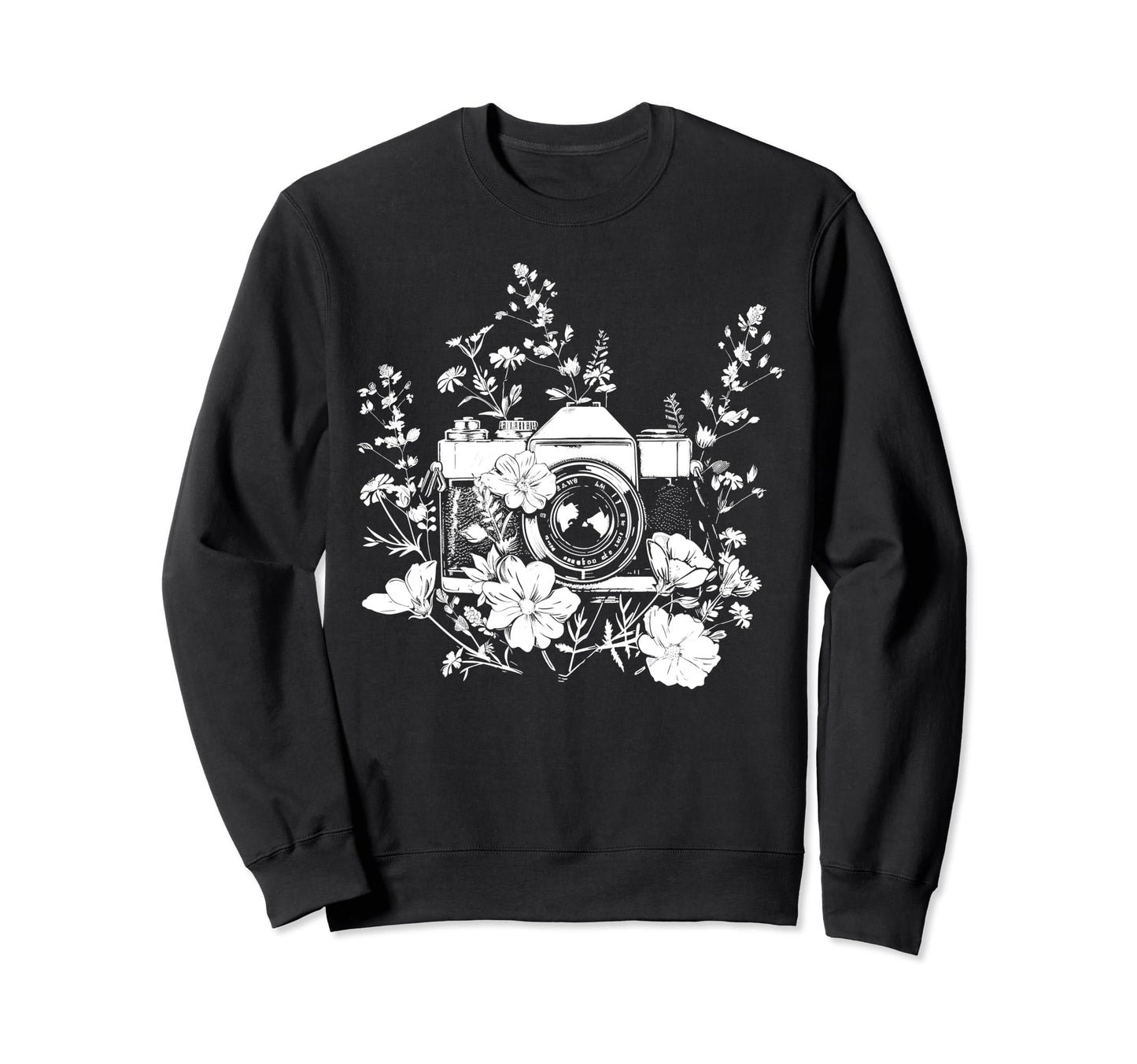 Photographer Camera Flowers Sweatshirt - Graphic Print Men Women - T-Shirt, Sweatshirt, Hoodie