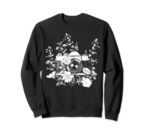 Photographer Camera Flowers Sweatshirt - Graphic Print Men Women - T-Shirt, Sweatshirt, Hoodie