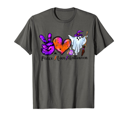 Peace Love Halloween T-Shirt - Casual Everyday Wear Unisex - T-Shirt, Sweatshirt, Hoodie