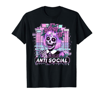 Anti Social Pastel Goth Vaporwave T-Shirt - Streetwear Style for Adults - T-Shirt, Sweatshirt, Hoodie