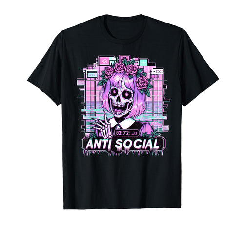 Anti Social Pastel Goth Vaporwave T-Shirt - Streetwear Style for Adults - T-Shirt, Sweatshirt, Hoodie