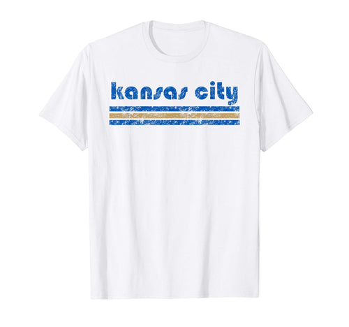 Kansas City Three Stripe Weathered T-Shirt - Custom Art Print Unisex - T-Shirt, Sweatshirt, Hoodie