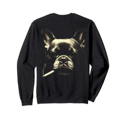 French Bulldog Smoking Sweatshirt - Casual Everyday Wear Men Women - T-Shirt, Sweatshirt, Hoodie