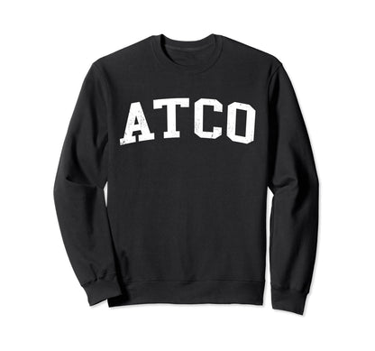 Atco Nj Distressed White Varsity Sweatshirt - Streetwear Style Unisex - T-Shirt, Sweatshirt, Hoodie