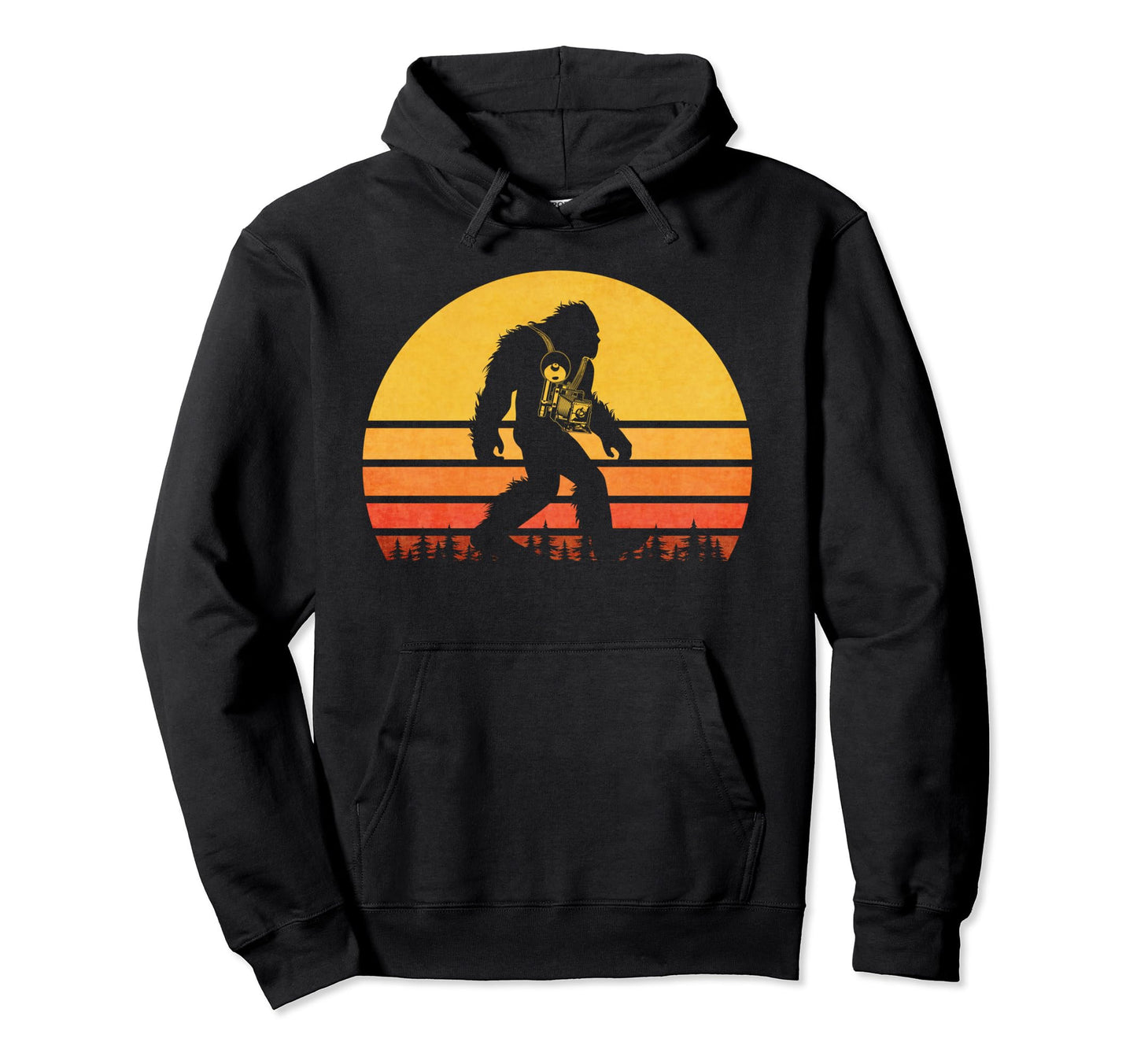 Bigfoot Camera Sasquatch Photographer Hoodie - Fun Novelty Design Men Women - T-Shirt, Sweatshirt, Hoodie