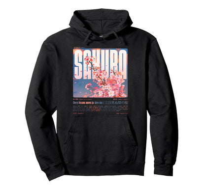 Japanese Sakura Cherry Blossom Vaporwave Hoodie - Novelty Apparel Unisex - T-Shirt, Sweatshirt, Hoodie