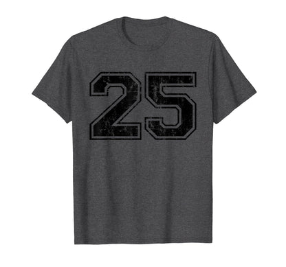 Number 25 Varsity Distressed Sport Team T-Shirt - Trendy Graphic Men Women - T-Shirt, Sweatshirt, Hoodie