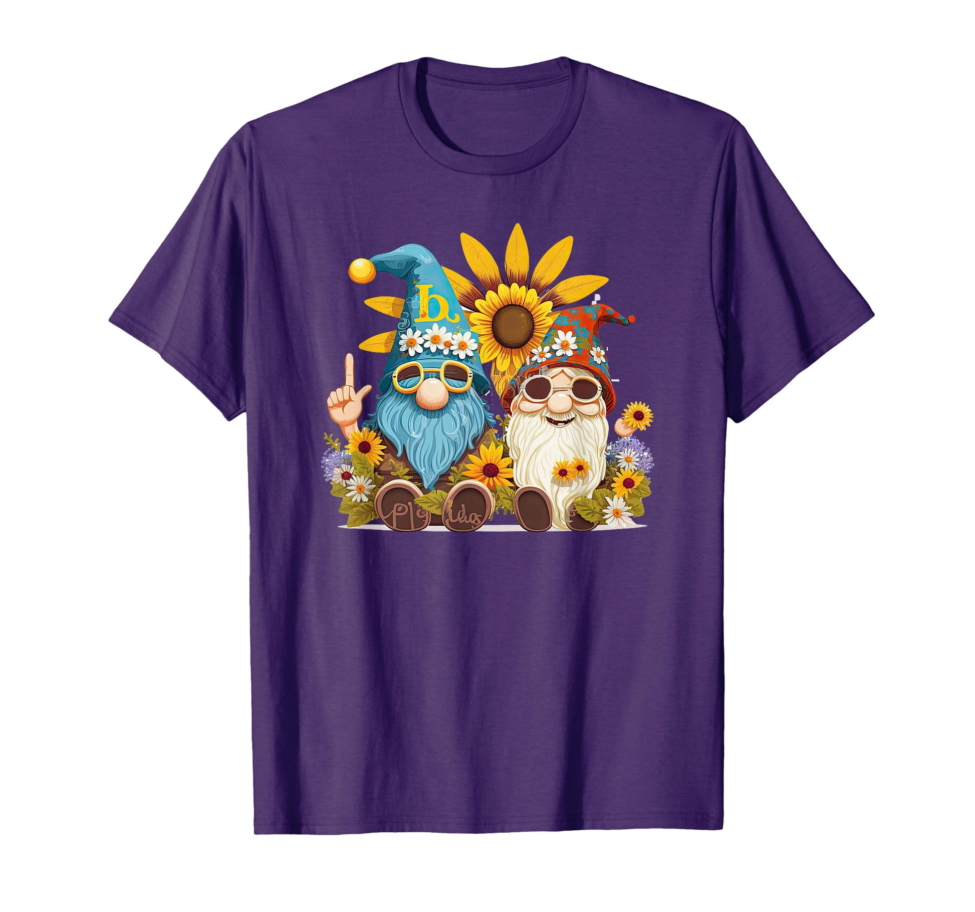 Gnome And Funny Gnome Hippie T-Shirt - Minimalist Print Men Women - T-Shirt, Sweatshirt, Hoodie