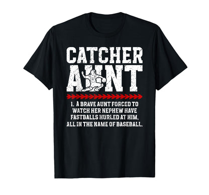 Baseball Catcher Aunt Baseball Catcher T-Shirt - Trendy Graphic Men Women - T-Shirt, Sweatshirt, Hoodie