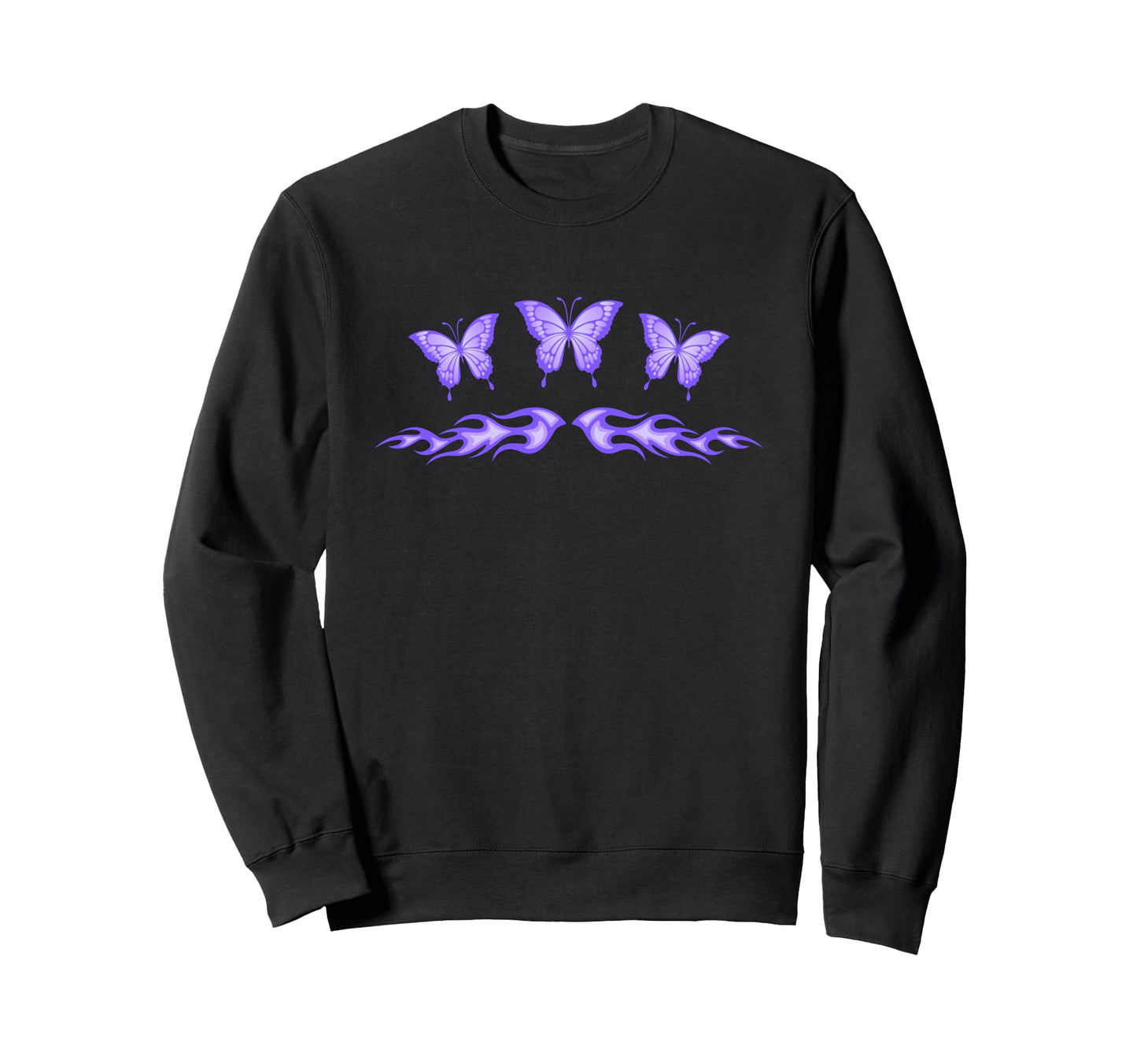 Fairycore Purple Butterfly Tattoo Sweatshirt - Casual Everyday Wear Unisex - T-Shirt, Sweatshirt, Hoodie