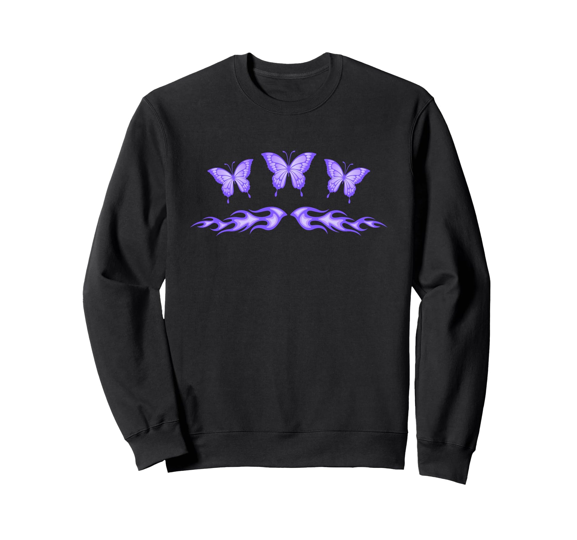 Fairycore Purple Butterfly Tattoo Sweatshirt - Casual Everyday Wear Unisex - T-Shirt, Sweatshirt, Hoodie