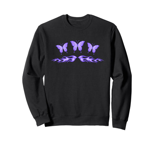 Fairycore Purple Butterfly Tattoo Sweatshirt - Casual Everyday Wear Unisex - T-Shirt, Sweatshirt, Hoodie