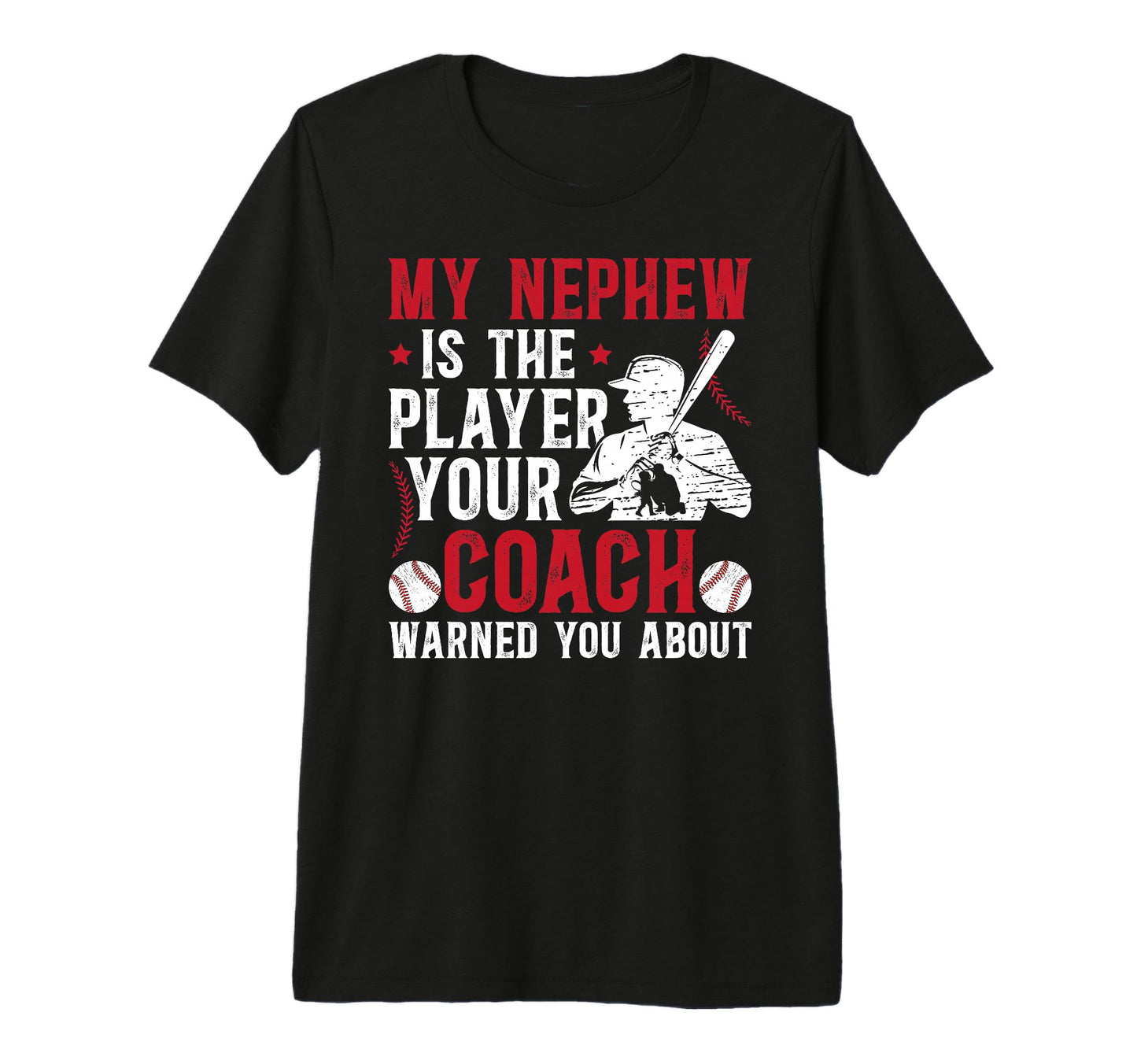 Mens My Nephew Baseball Uncle Baseball T-Shirt - Unique Graphic for Adults - T-Shirt, Sweatshirt, Hoodie