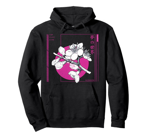 Vaporwave Sakura Cherry Blossom Flower Lofi Hoodie - Trendy Graphic Unisex - T-Shirt, Sweatshirt, Hoodie