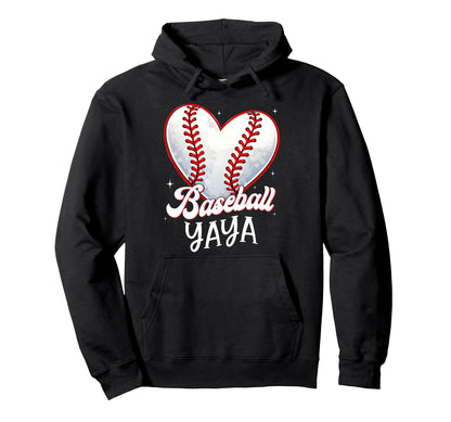Baseball Yaya Happy Mothers Day Game Hoodie - Minimalist Print for Adults - T-Shirt, Sweatshirt, Hoodie