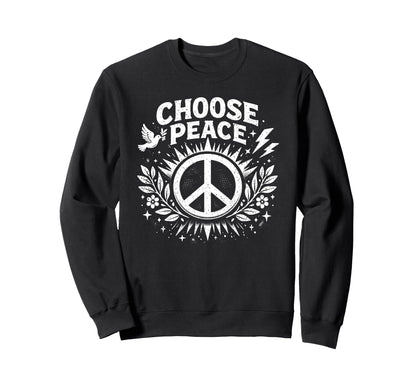 Choose Peace Boho Dove Laurel Sweatshirt - Custom Art Print for Adults - T-Shirt, Sweatshirt, Hoodie