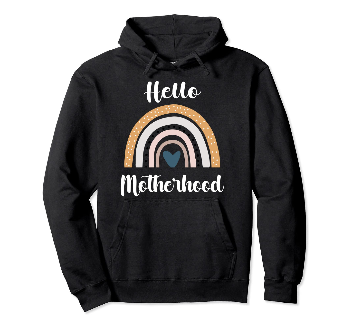 Hello Motherhood Pregnancy Rainbow Hoodie - Unique Graphic for Adults - T-Shirt, Sweatshirt, Hoodie