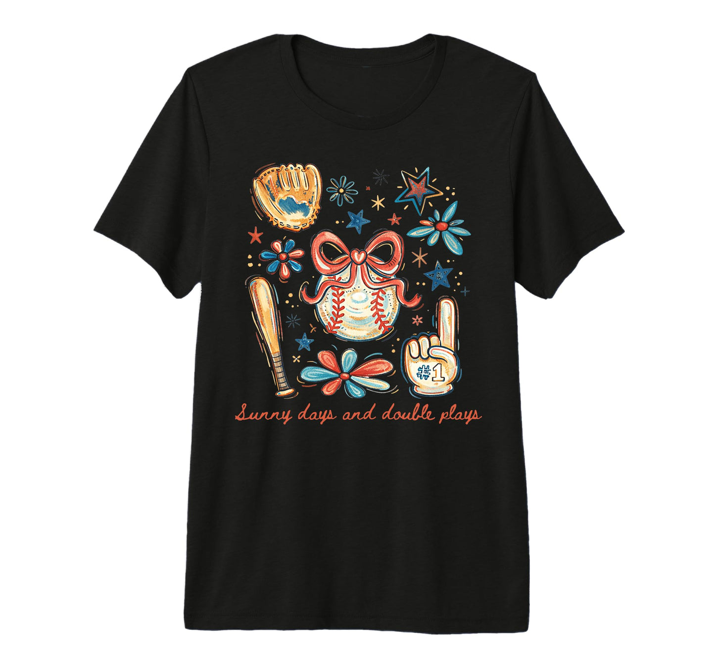 Sunny Days And Double Plays Trendy T-Shirt - Minimalist Print Unisex - T-Shirt, Sweatshirt, Hoodie
