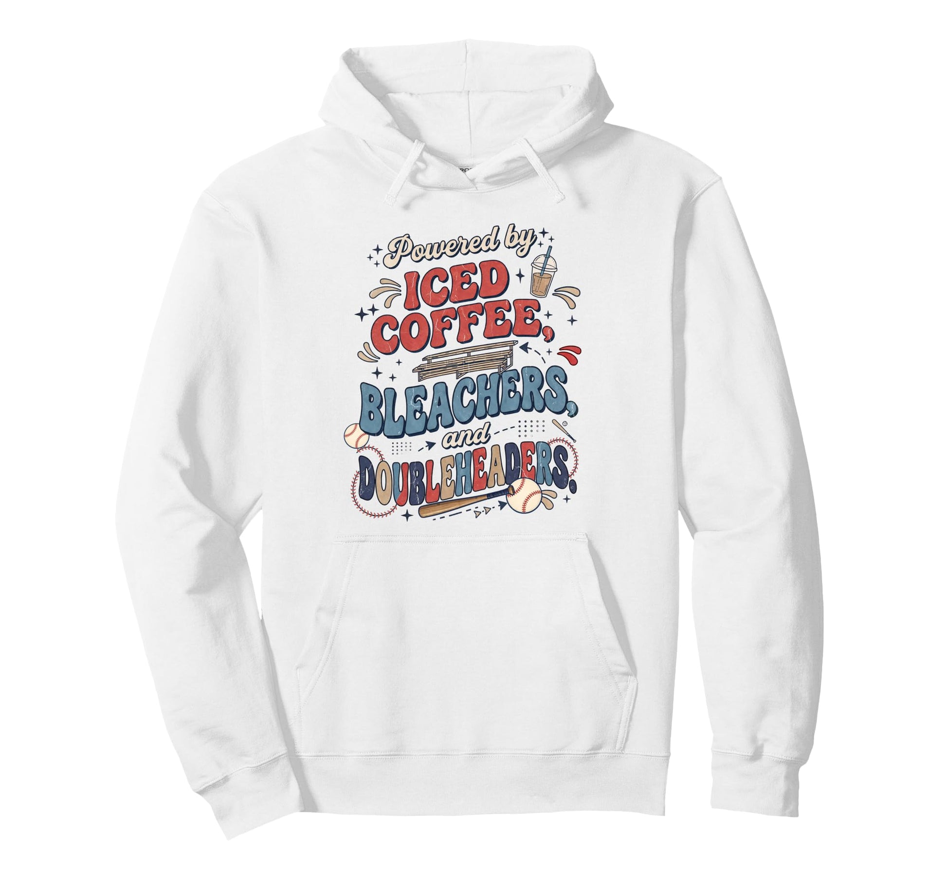 Funny Baseball Mom Iced Coffee Hoodie - Casual Everyday Wear Unisex - T-Shirt, Sweatshirt, Hoodie