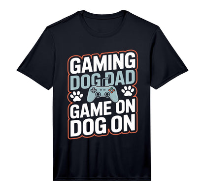 Mens Gaming Dog Dad Game Dog Gamer T-Shirt - Custom Art Print Men Women - T-Shirt, Sweatshirt, Hoodie