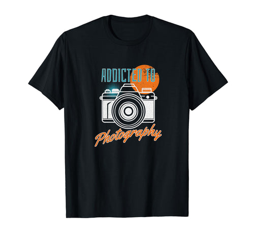 Addicted To Photography Camera Lovers T-Shirt - Minimalist Print Men Women - T-Shirt, Sweatshirt, Hoodie