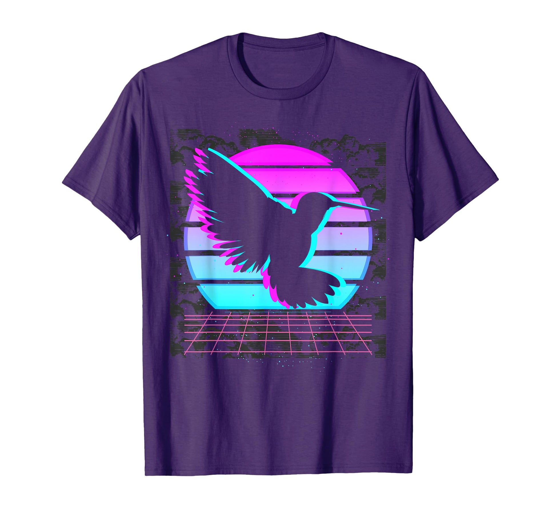 Animal Hummingbird 80S Art Synthwave Bird T-Shirt - Graphic Print Unisex - T-Shirt, Sweatshirt, Hoodie
