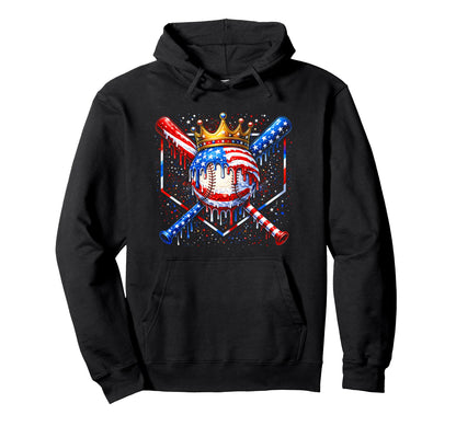 Dripping Baseball Drip 4Th July Ice Hoodie - Custom Art Print Men Women - T-Shirt, Sweatshirt, Hoodie