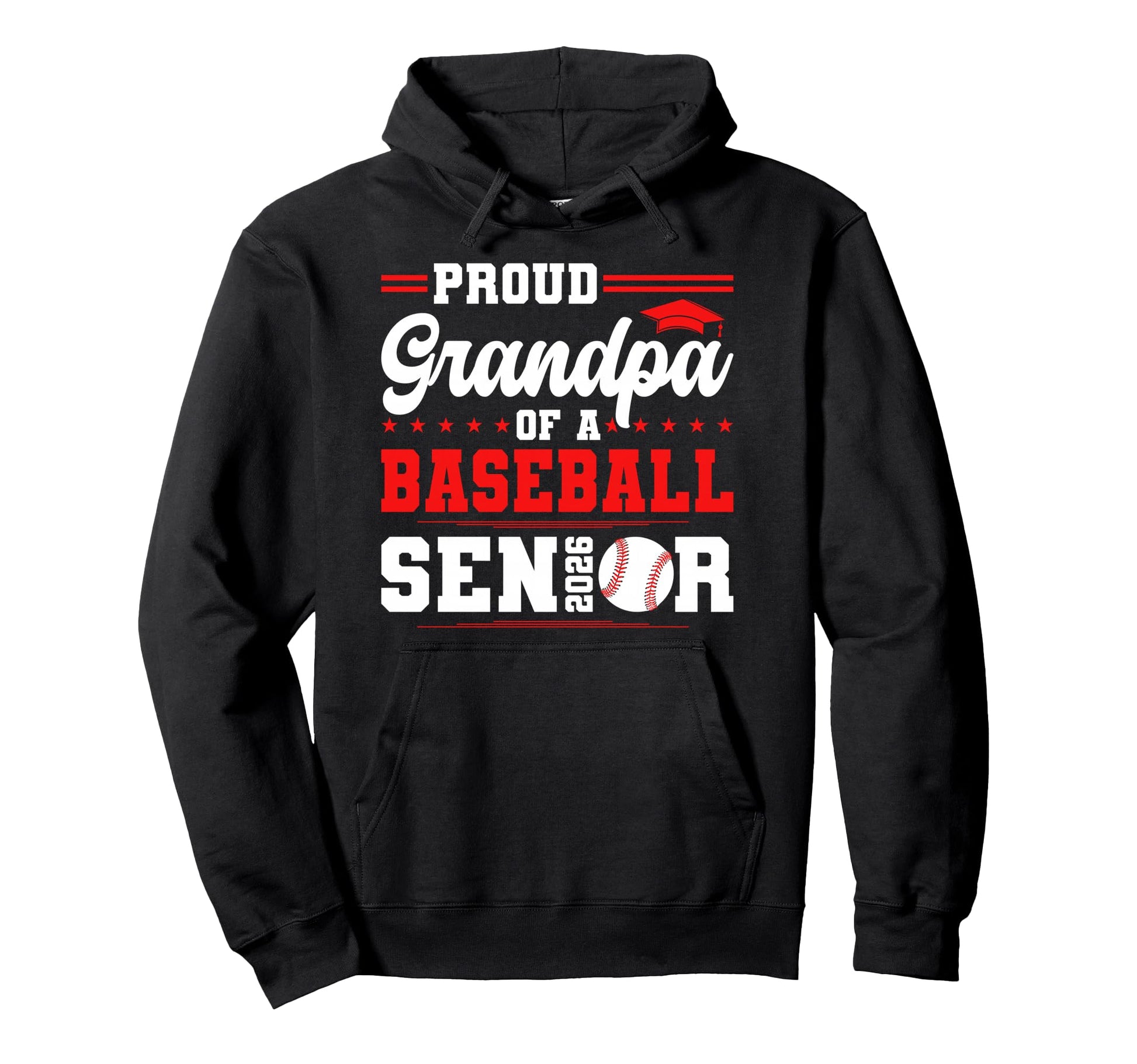 Proud Grandpa 2026 Senior Baseball Hoodie - Streetwear Style Unisex - T-Shirt, Sweatshirt, Hoodie