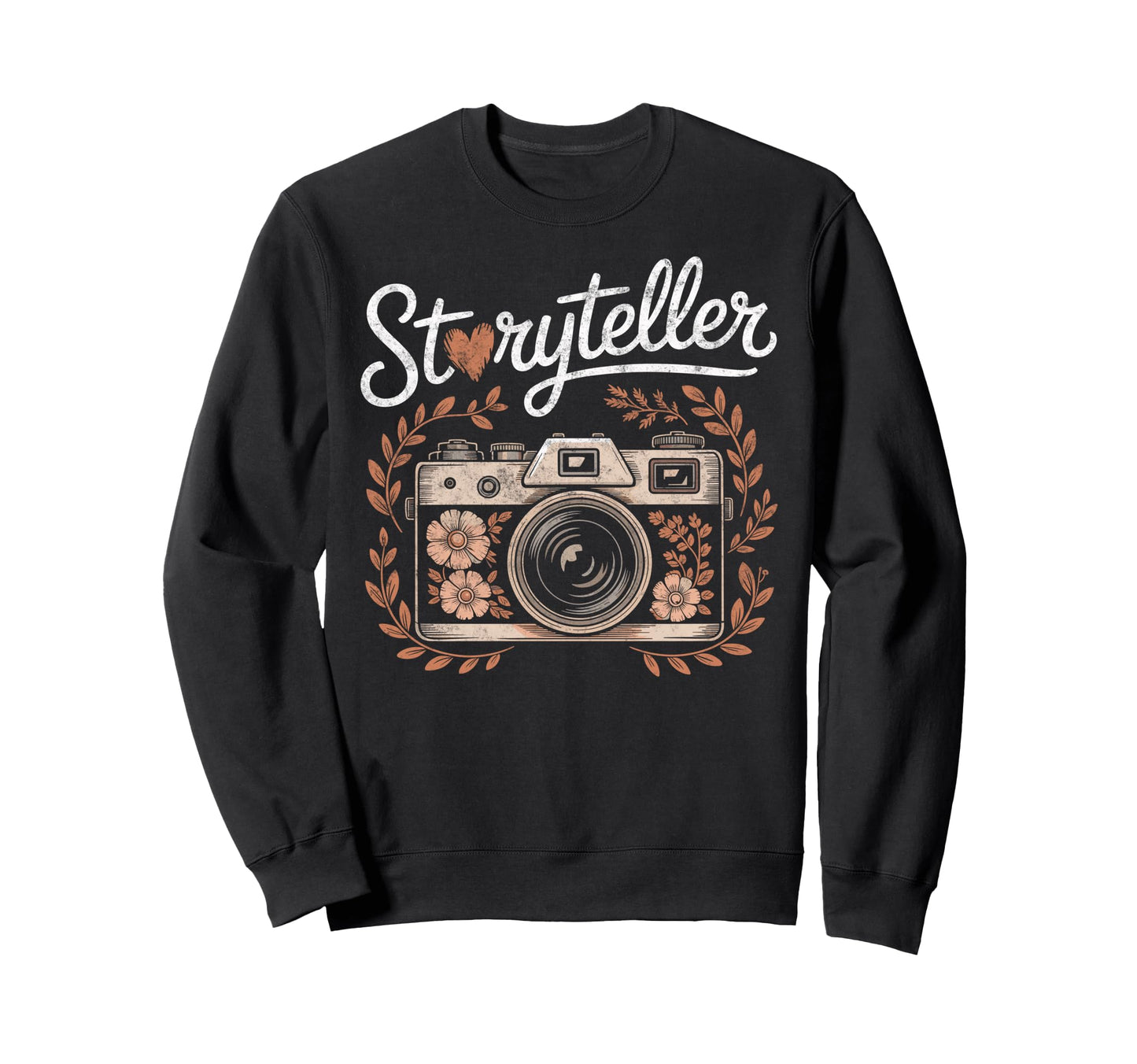 Photo Camera Flowers Sweatshirt - Fun Novelty Design for Adults - T-Shirt, Sweatshirt, Hoodie