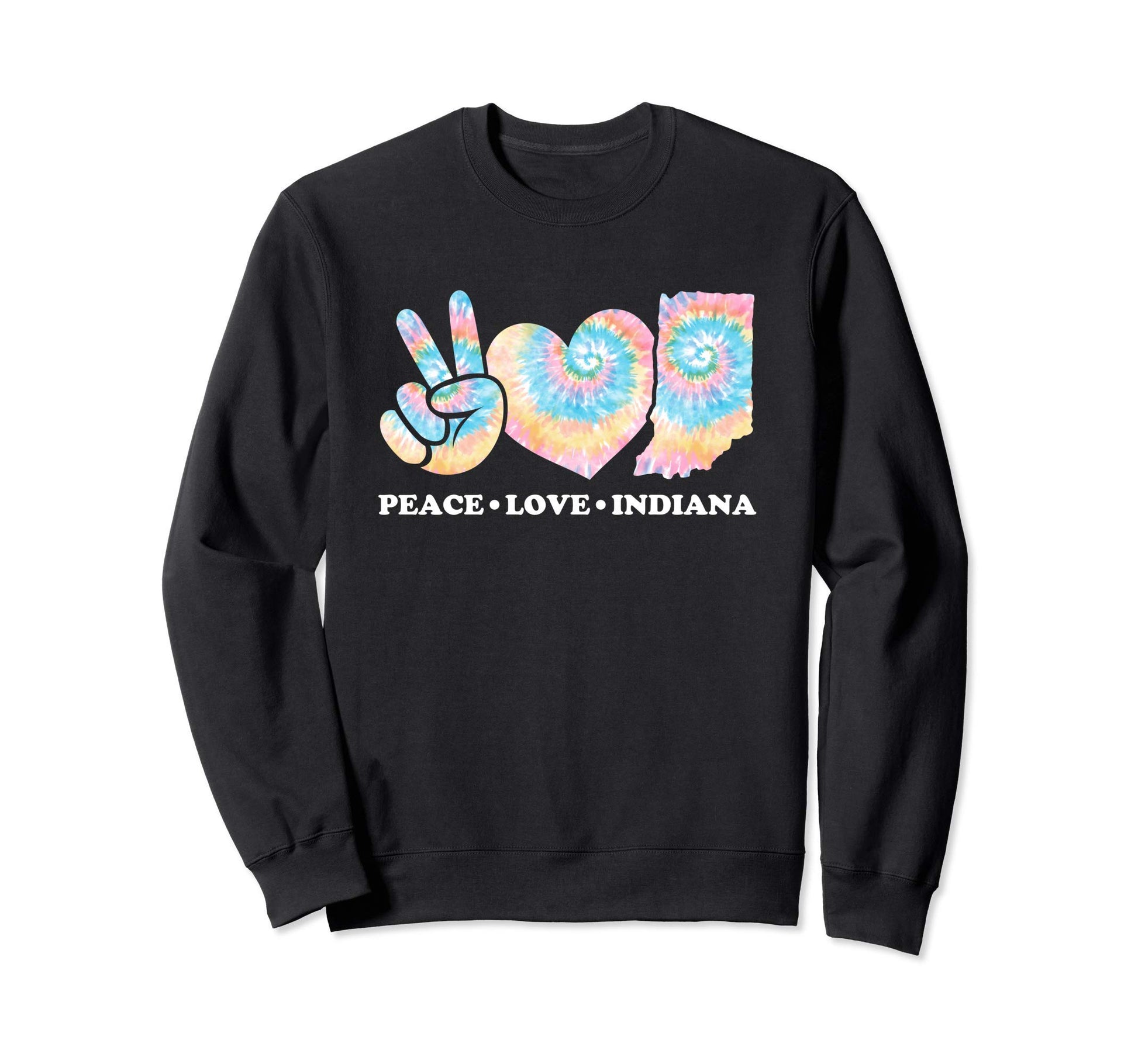Tie Dye Indiana Hippie Gift Co T-Shirt - Minimalist Print Unisex - T-Shirt, Sweatshirt, Hoodie