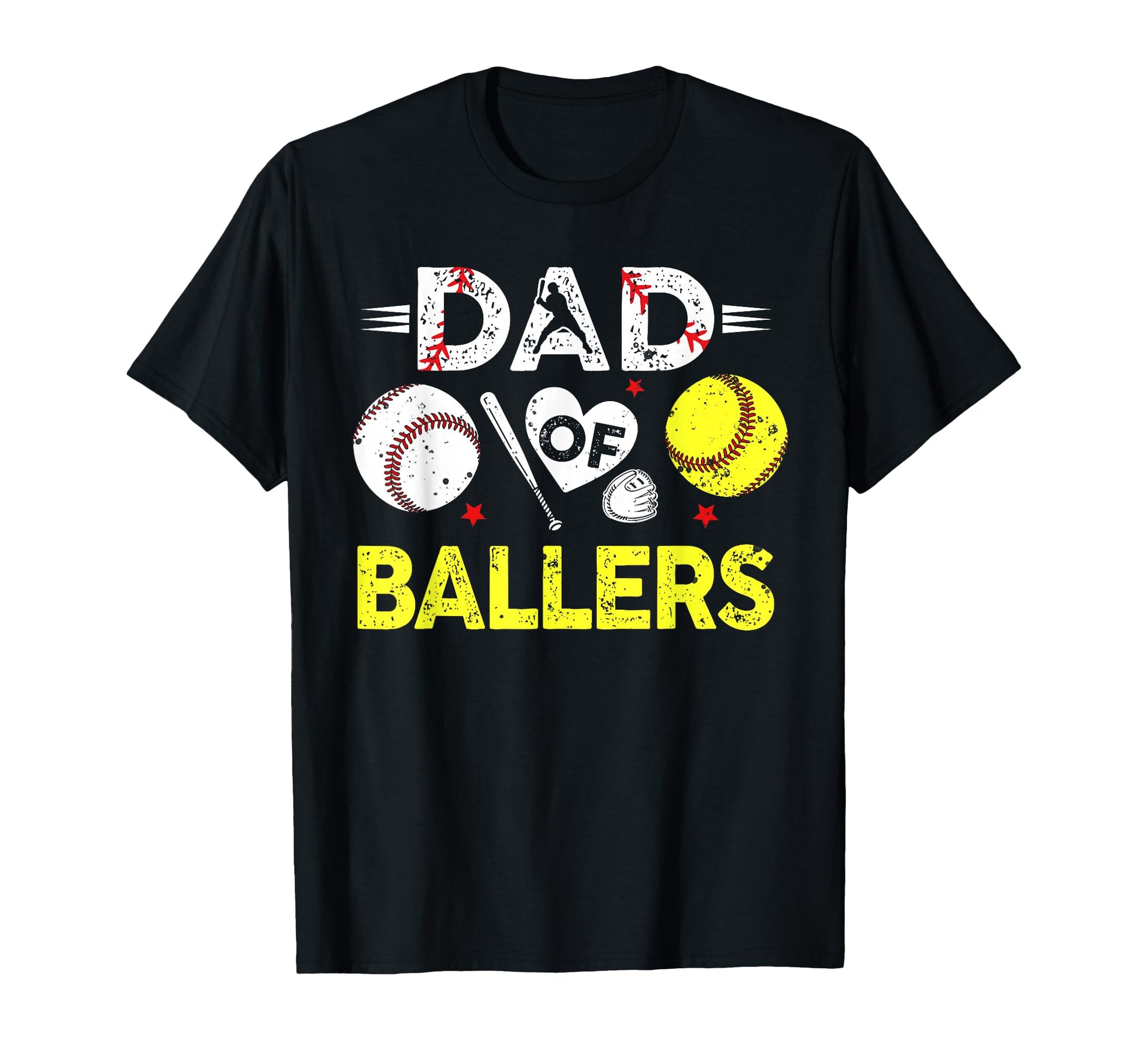 Dad Ballers Funny Baseball Softball Dad T-Shirt - Graphic Print for Adults - T-Shirt, Sweatshirt, Hoodie