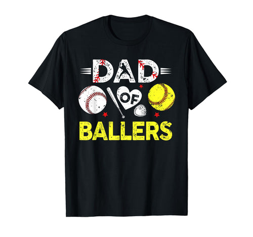 Dad Ballers Funny Baseball Softball Dad T-Shirt - Graphic Print for Adults - T-Shirt, Sweatshirt, Hoodie
